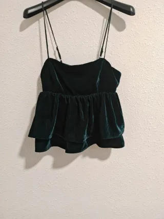 Top Terciopelo Verde Esmeralda Talla S