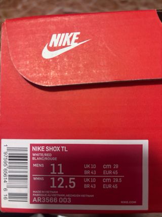 Zapatillas Nike Shox Blancas Talla 45 Nuevas