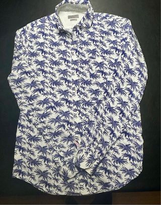 Camisa Zara Man Estampado Palmeras Talla M