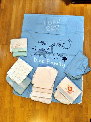 Cuna + Colchón + Ropa, Madera Blanca