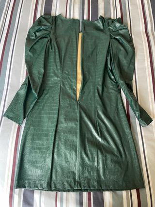 Abito corto ecopelle Vicolo verde