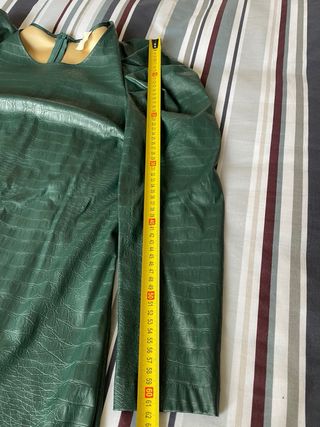 Abito corto ecopelle Vicolo verde