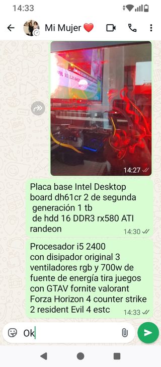 PC Gaming RX 580 16GB RAM i5 2400 LED
