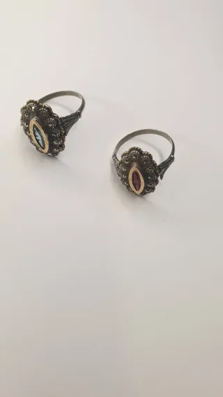 Anillos Plata Ley Vintage con Piedras