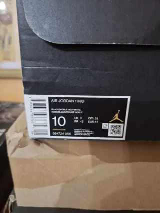 Nike Air Jordan 1 Mid Bred Toe Original