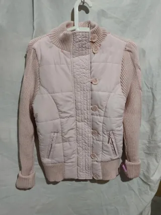 Chaqueta plumífero rosa talla S