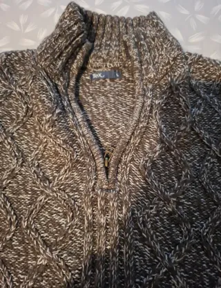 Jersey hombre trenzado cremallera