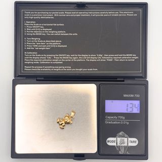 Colgante Oro 18K, Oso Peluche, 1.34gr