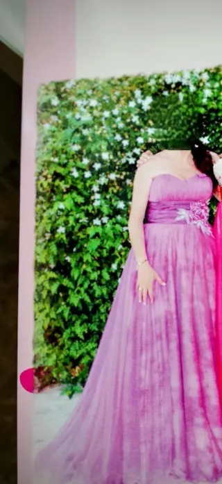 Vestido fiesta/bodas rosa y morado