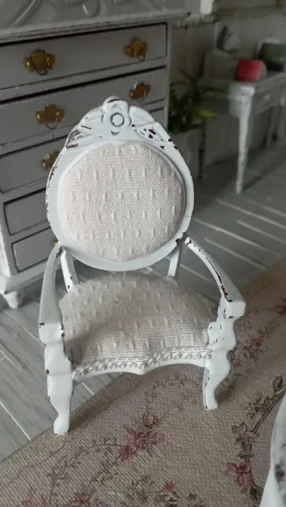 Sedia shabby chic miniatura scala 1:12
