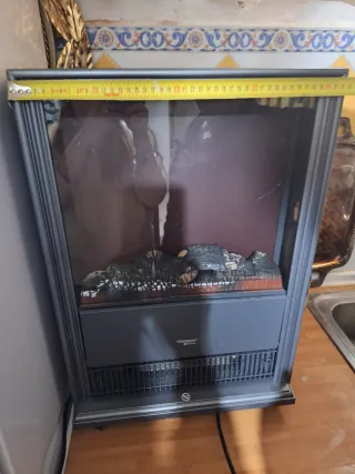 Calefactor chimenea cristal y metal