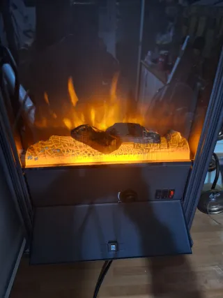 Calefactor chimenea cristal y metal