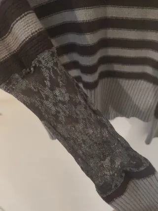 Maglioncino "Stefanel" righe grigio marrone