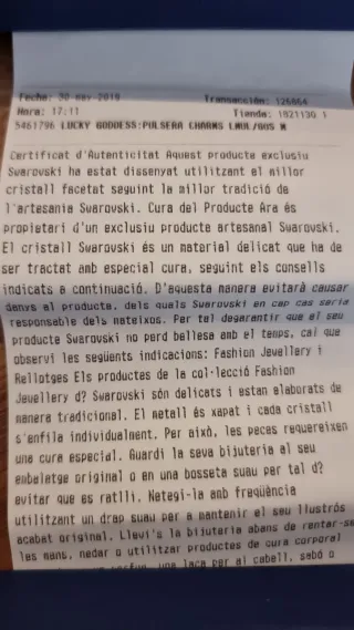 Pulsera Swarovski Chapada en Oro