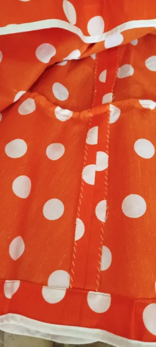 Falda flamenca naranja lunares blancos