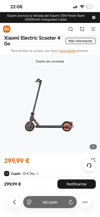 Patin Electrico Xiaomi 4 Go Nuevo