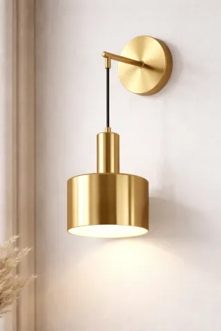 Set 2 Applique da Parete Oro Ricaricabili