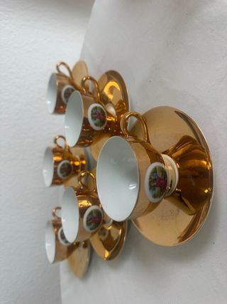 Juego Café Vintage Dorado 6 Servicios