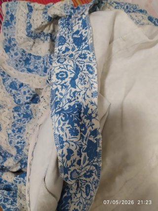 Traje Flamenca Canastero Estampado Azul con beige
