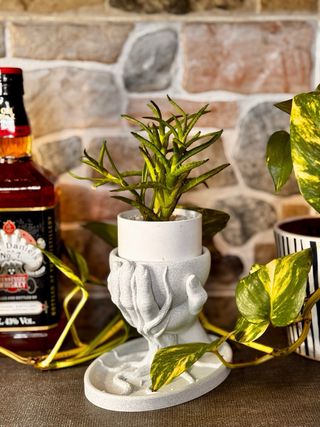 Vaso Piante Mano Marmo