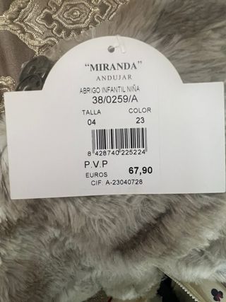 Cappotto Miranda per bambina con pelo bicolore TAGLIA 4 anni