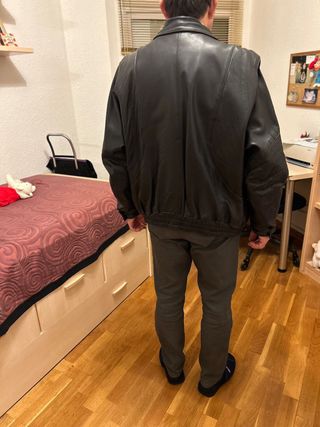 Cazadora Piel Negra Talla 50