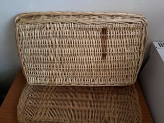 Set 3 Cestas Mimbre Rectangulares