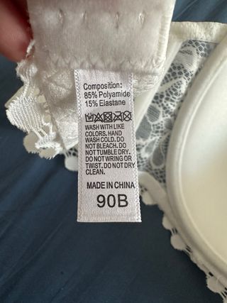 Sujetador encaje blanco 90B
