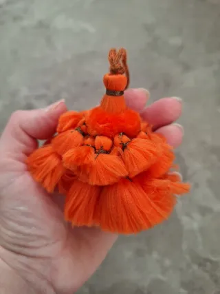 Coppia nappine arancioni boho vintage