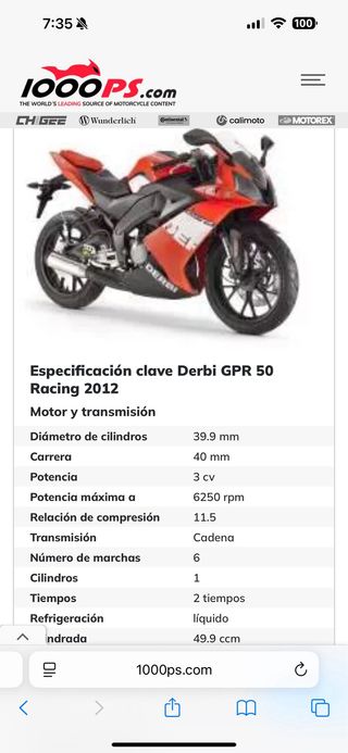 Derbi Sportbike Negra/Plata Manual