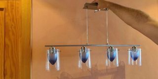 Lámpara colgante cristal azul (2 unidades)