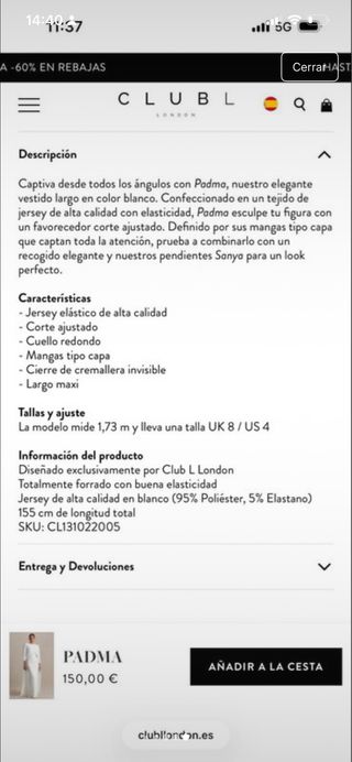 Vestido alta costura blanco con capa