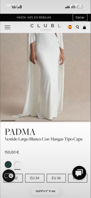 Vestido alta costura blanco con capa