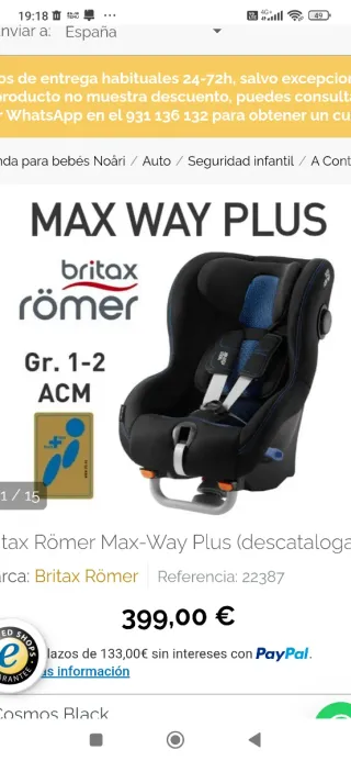 Silla de auto Britax Römer MAX-WAY PLUS