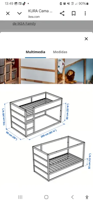 Cama litera IKEA madera