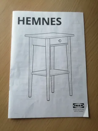 Mesita de noche Ikea Hemnes blanca