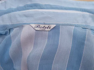 BOTELI BLUSA A RAYAS EN TONOS AZULES T2XL