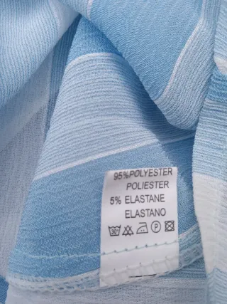 BOTELI BLUSA A RAYAS EN TONOS AZULES T2XL