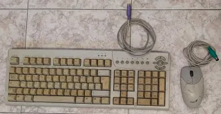 Tastiera e Mouse PS/2 Beige/Grigio