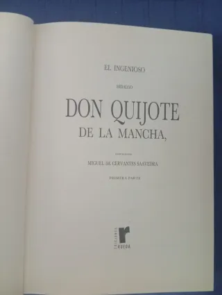 Obra Don Quijote de la Mancha ....de lujo