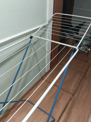 Tendedero Plegable Metálico Azul y Blanco