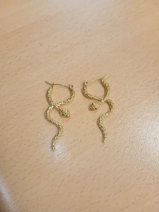 Pendientes Aros Serpiente Dorados