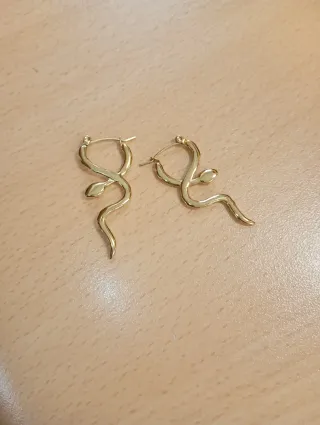 Pendientes Aros Serpiente Dorados