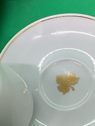 Servizio caffè ceramica bianca e dorata