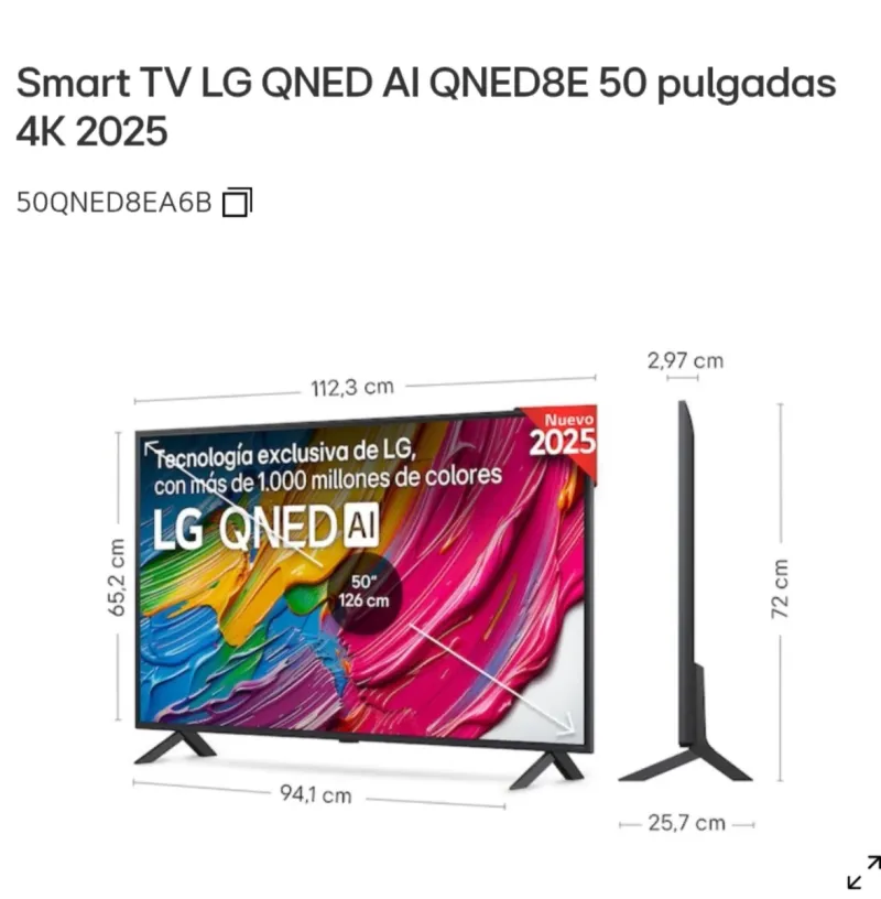 TV LG QNED 50 Sin Abrir afbeelding 2