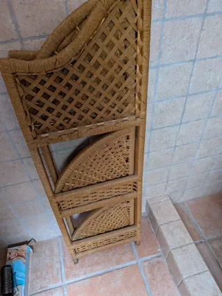 Mobile bagno in vimini a 3 ripiani