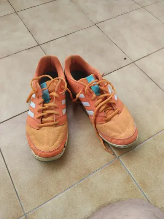 Zapatillas Adidas Fútbol Sala Naranja/Turquesa