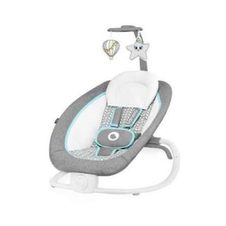 Mecedora para bebé gris y turquesa