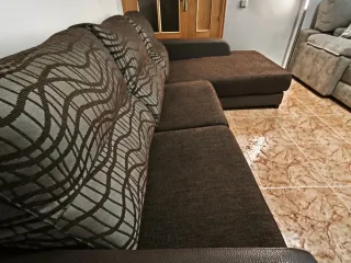 Sofá Chaise Longue El Corte Inglés + 2 Pufs