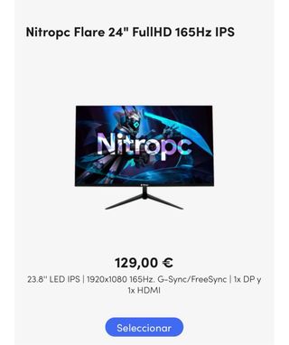 Monitor gaming de 24” Full HD